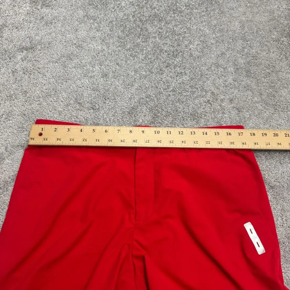 Le Coq Sportif Golf Collection Chino Pants Men 34x28 Red Flat Front Straight Leg